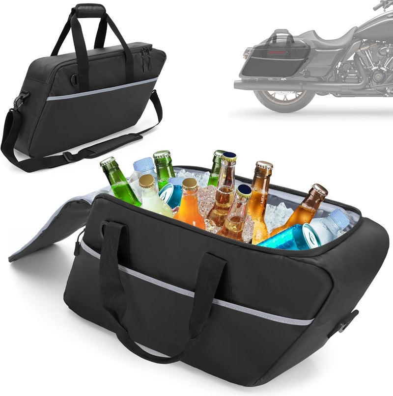 HODRANT Leakproof Motorcycle Saddlebag Cooler Bag, Insulated Saddle Bag Insert Cooler Compatible with Harley Davidson 1993-2022 Touring Hard Saddlebag, Waterproof Motorcycle Beverage Cooler Bag, 1 Bag - Image 1